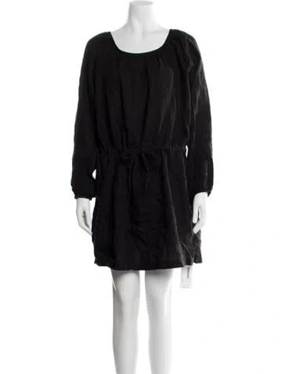 Pre-owned James Perse Linen Knee-length Dress In Black