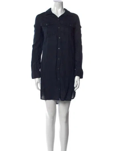 Pre-owned James Perse Linen Knee-length Dress In Blue