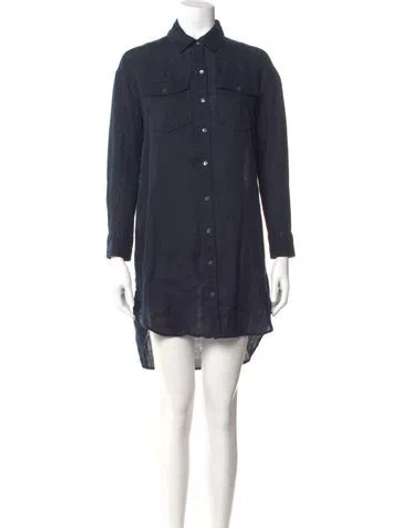 Pre-owned James Perse Linen Knee-length Dress In Blue