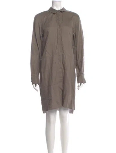 Pre-owned James Perse Linen Knee-length Dress In Gray