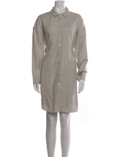 Pre-owned James Perse Linen Knee-length Dress In Gray
