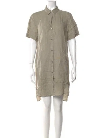 Pre-owned James Perse Linen Knee-length Dress In Green