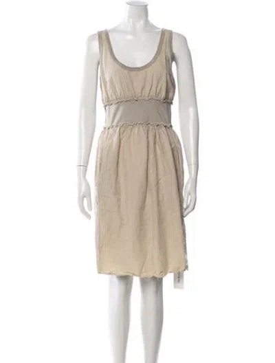 Pre-owned James Perse Linen Knee-length Dress In Neutral