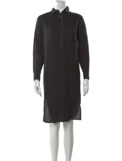 Pre-owned James Perse Linen Knee-length Dress W/ Tags In Black