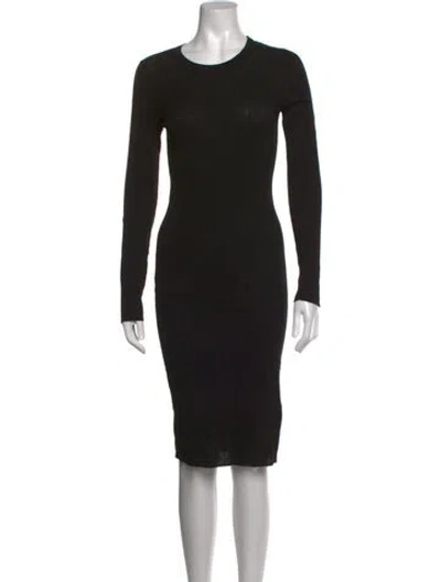 Pre-owned James Perse Linen Knee-length Dress W/ Tags In Black