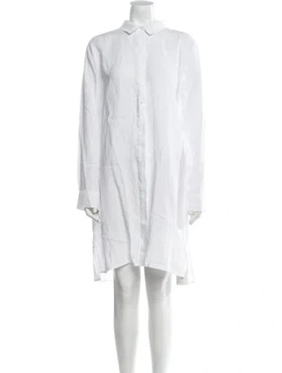 Pre-owned James Perse Linen Knee-length Dress In White