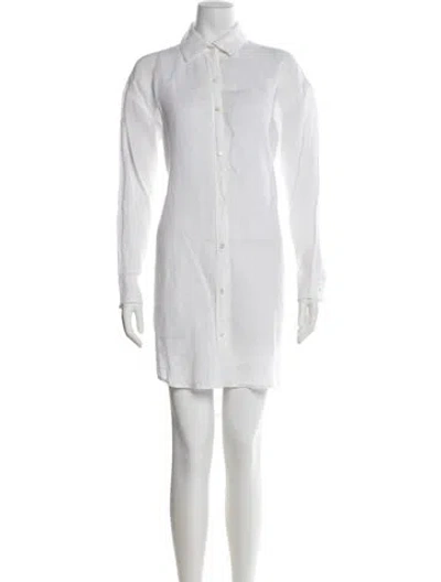 Pre-owned James Perse Linen Knee-length Dress In White