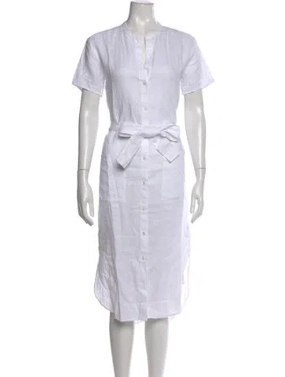 Pre-owned James Perse Linen Knee-length Dress In White