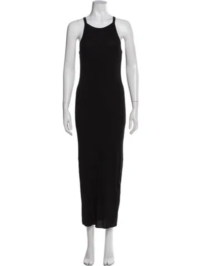 Pre-owned James Perse Linen Long Dress In Black