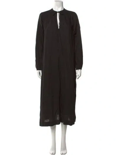 Pre-owned James Perse Linen Long Dress In Black