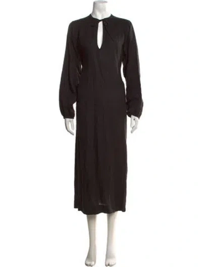 Pre-owned James Perse Linen Long Dress In Black