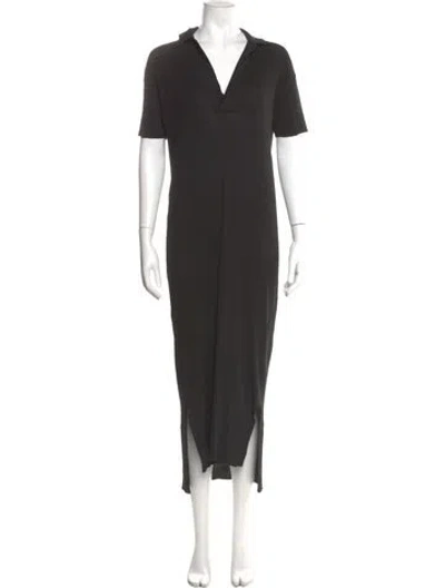 Pre-owned James Perse Linen Long Dress In Gray
