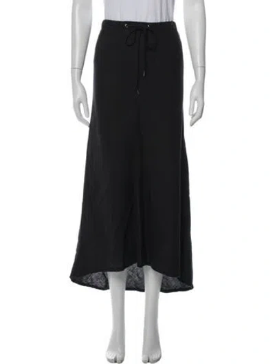 Pre-owned James Perse Linen Long Skirt In Black