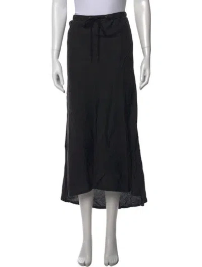 Pre-owned James Perse Linen Long Skirt In Black