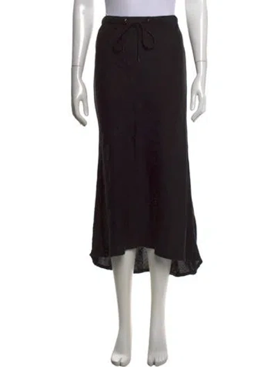 Pre-owned James Perse Linen Long Skirt In Black