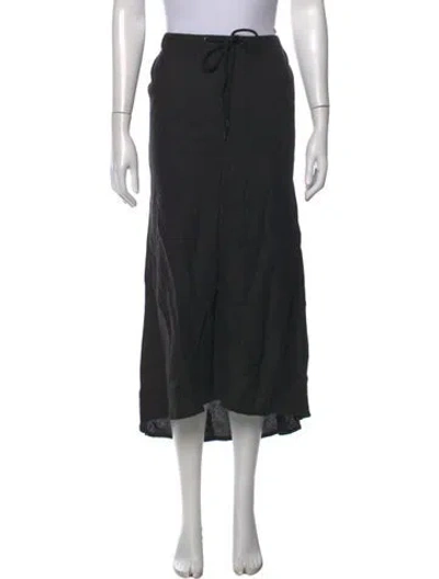 Pre-owned James Perse Linen Long Skirt In Black