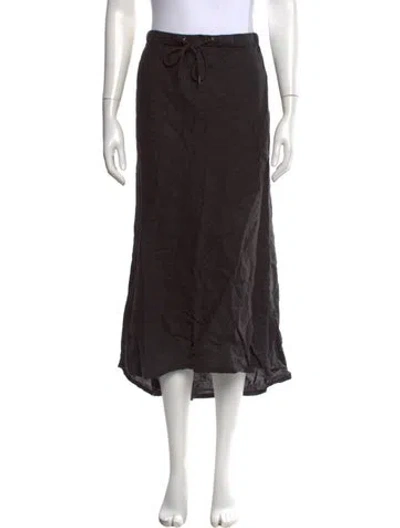 Pre-owned James Perse Linen Long Skirt In Black