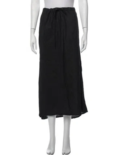 Pre-owned James Perse Linen Long Skirt In Black
