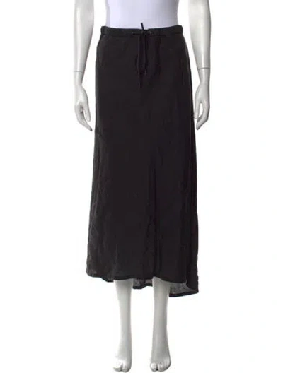 Pre-owned James Perse Linen Long Skirt In Black