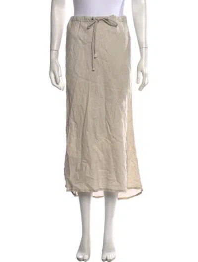 Pre-owned James Perse Linen Long Skirt In Grey