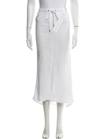 Pre-owned James Perse Linen Long Skirt In White