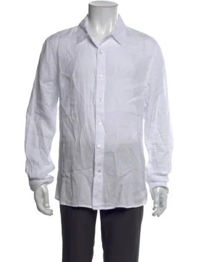 Pre-owned James Perse Linen Long Sleeve Dress Shirt W/ Tags In White