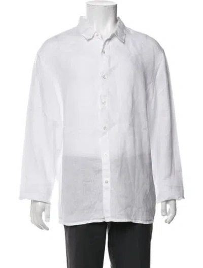 Pre-owned James Perse Linen Long Sleeve Shirt In White