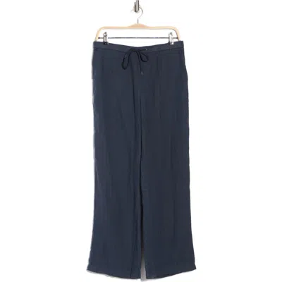 James Perse Linen Lounge Pants In Blue Oil