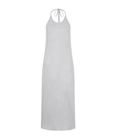 James Perse Linen Midi Dress In White