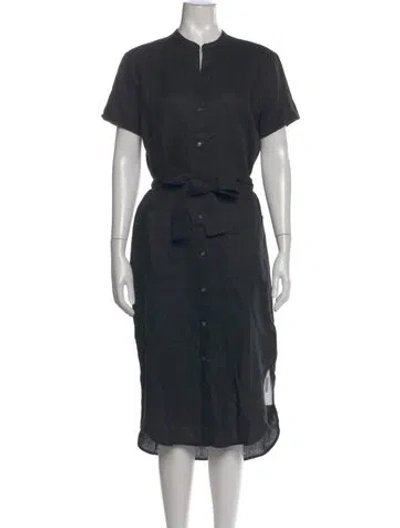 Pre-owned James Perse Linen Midi Length Dress In Blue