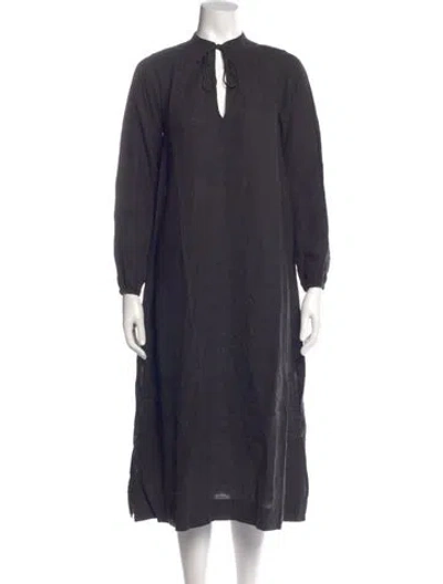 Pre-owned James Perse Linen Midi Length Dress In Gray