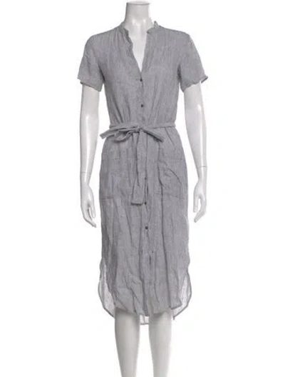 Pre-owned James Perse Linen Midi Length Dress In Neutral