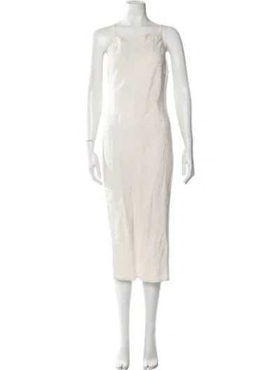 Pre-owned James Perse Linen Midi Length Dress In Neutral