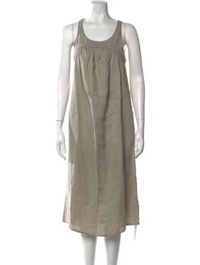 Pre-owned James Perse Linen Midi Length Dress In Neutral