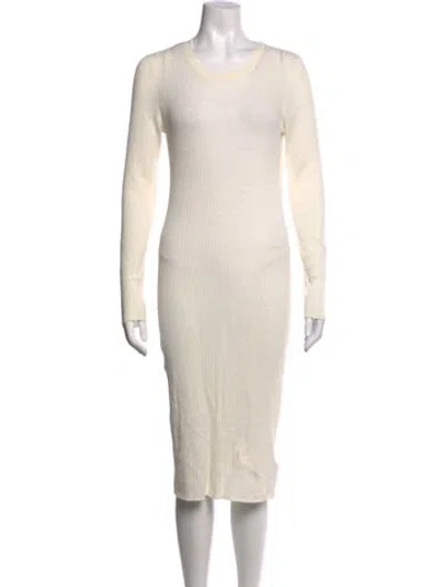 Pre-owned James Perse Linen Midi Length Dress In Neutrals