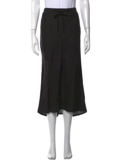 Pre-owned James Perse Linen Midi Length Skirt In Black
