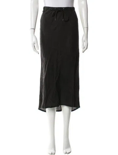 Pre-owned James Perse Linen Midi Length Skirt In Green