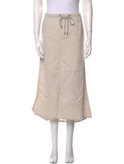 Pre-owned James Perse Linen Midi Length Skirt In Neutral