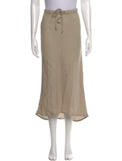 Pre-owned James Perse Linen Midi Length Skirt W/ Tags In Neutral