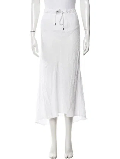 Pre-owned James Perse Linen Midi Length Skirt In White