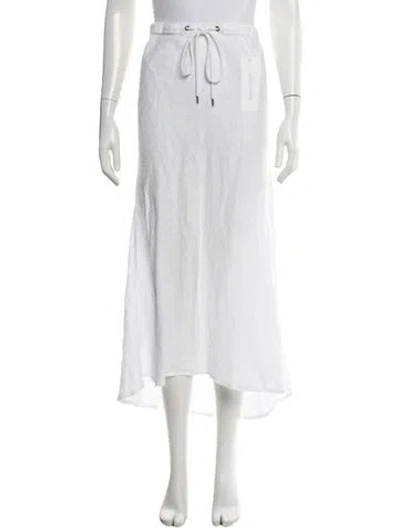 Pre-owned James Perse Linen Midi Length Skirt In White
