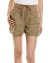 James Perse Linen Military Shorts In Brown