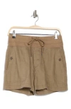 James Perse Linen Military Shorts In Brown