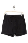 James Perse Linen Military Shorts In Black