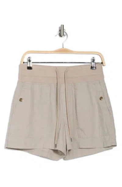 James Perse Linen Military Shorts In Mineral