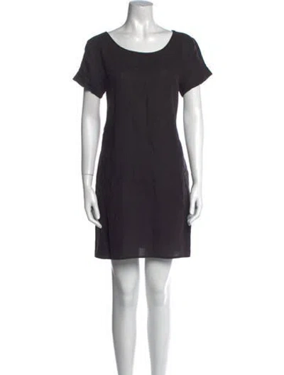 Pre-owned James Perse Linen Mini Dress In Black