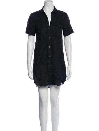 Pre-owned James Perse Linen Mini Dress In Black