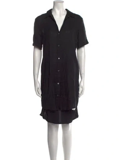 Pre-owned James Perse Linen Mini Dress In Black