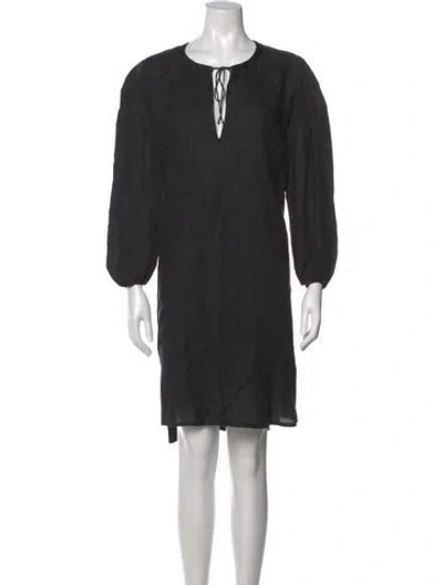 Pre-owned James Perse Linen Mini Dress In Black