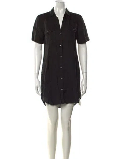 Pre-owned James Perse Linen Mini Dress In Black